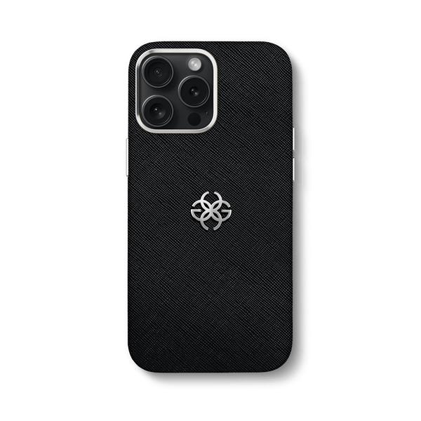 iPhone 15 Pro uchun Golden Concept Saffiano charm logotipi kumush