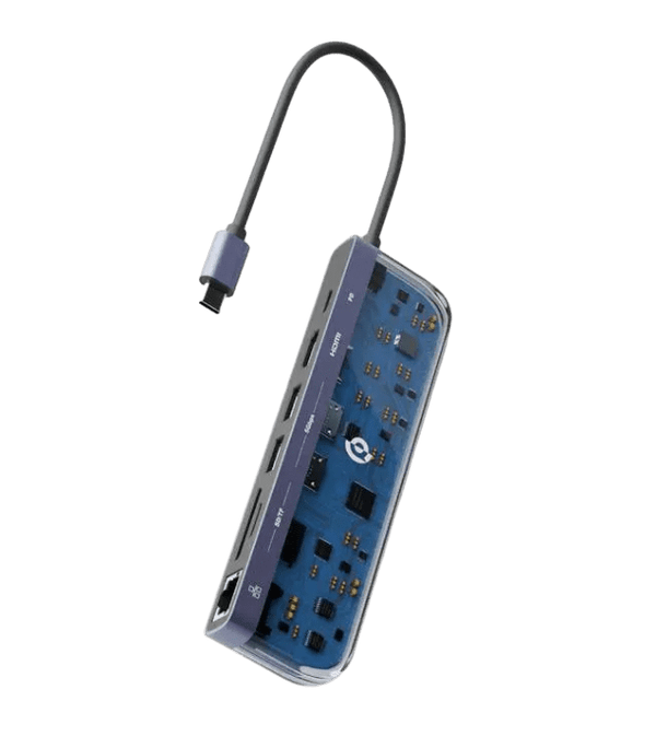 Хаб Powerology 7-IN-1 USB-C Multi Hub/Crystalline Series PD100W