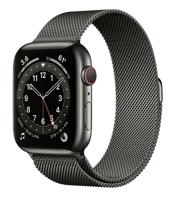 P/Y Apple Watch Series 6 Grafit zanglamaydigan po'latdan yasalgan korpus 44MM grafit milanli halqali