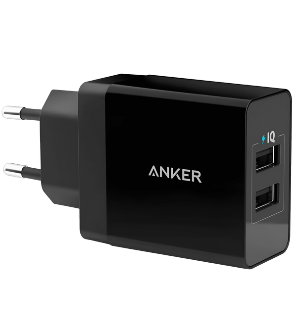 Anker 24W 2 portli USB zaryadlovchi qurilmasi qora
