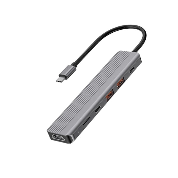 Хаб Powerology 6-in-1 Slim 4K HDMI USB-C Hub
