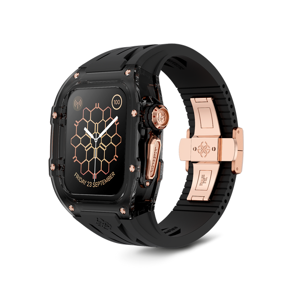 Корпус Golden Concept для Apple Watch 45 MM - RACING SPORT SMOKEY BLACK ROSE GOLD