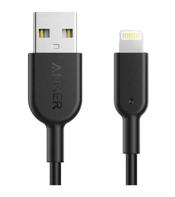 Lightning ulagichli Anker PowerLine 2 kabeli (qora)