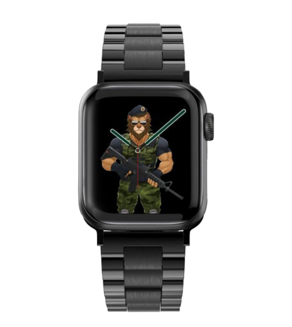 Tasma Green Lion Metallic Grande 42-44 MM Qora