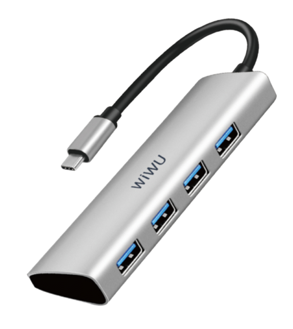 Хаб WIWU Alpha 4 in 1 USB-C Hub A440 Grey