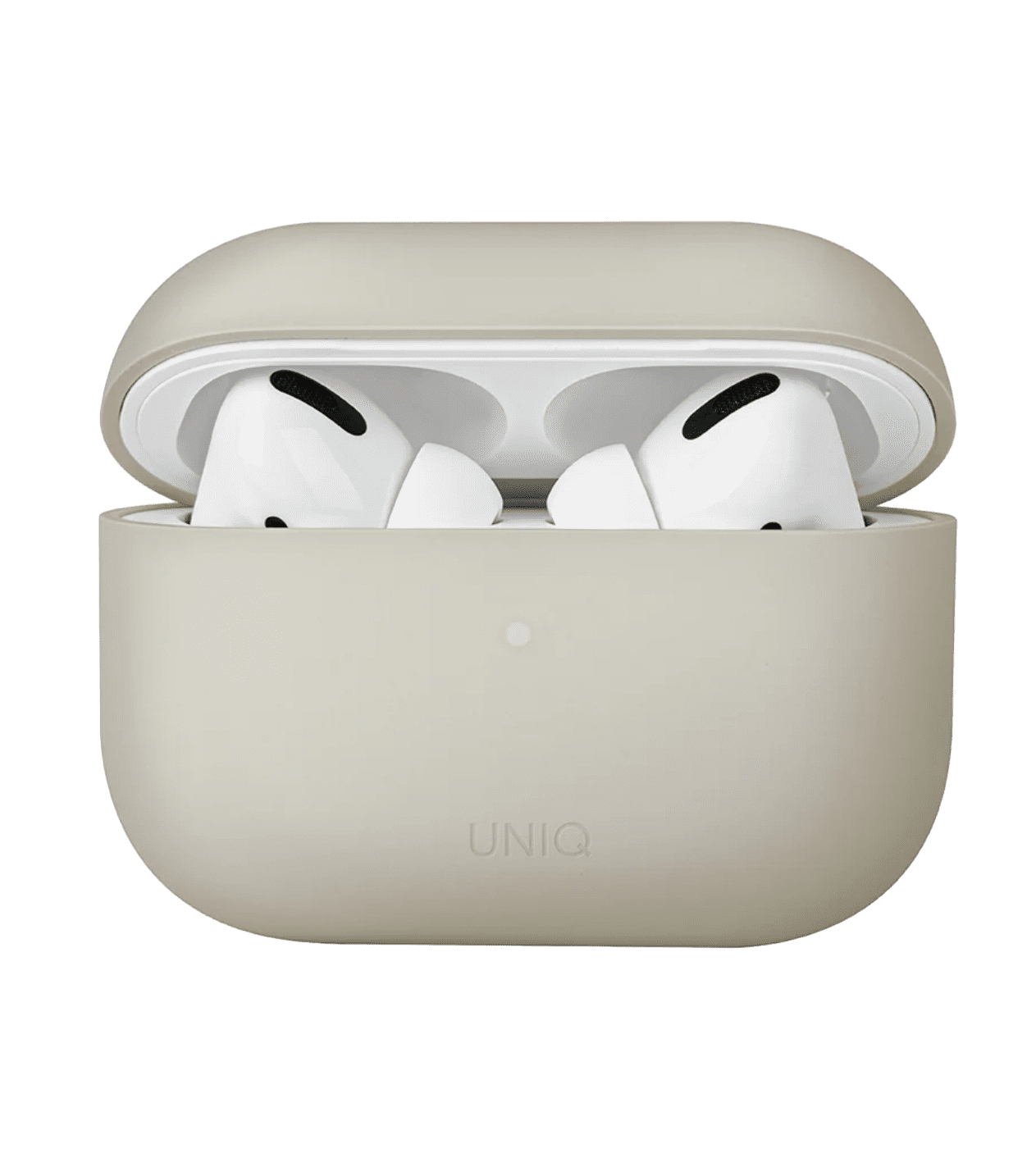 AirPods Pro 2 Ivory uchun UNIQ Lino Sillikon sumkasi