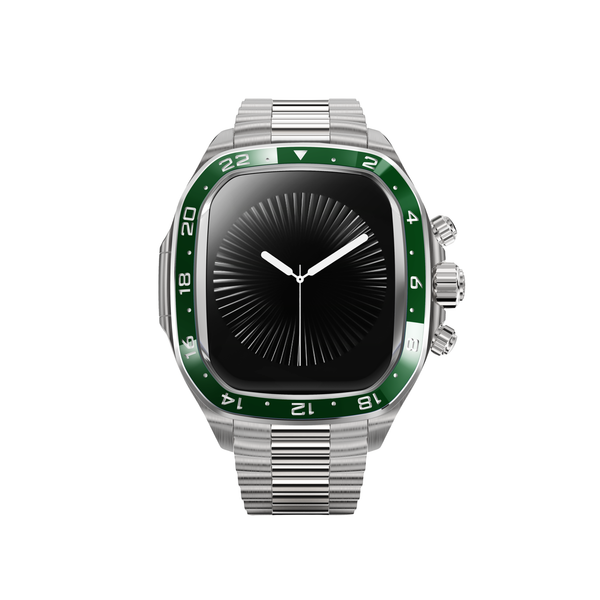Корпус Golden Concept для Apple Watch Case 46 MM - CROWN CLASSIC SPORT GREEN CERAMIC BEZEL