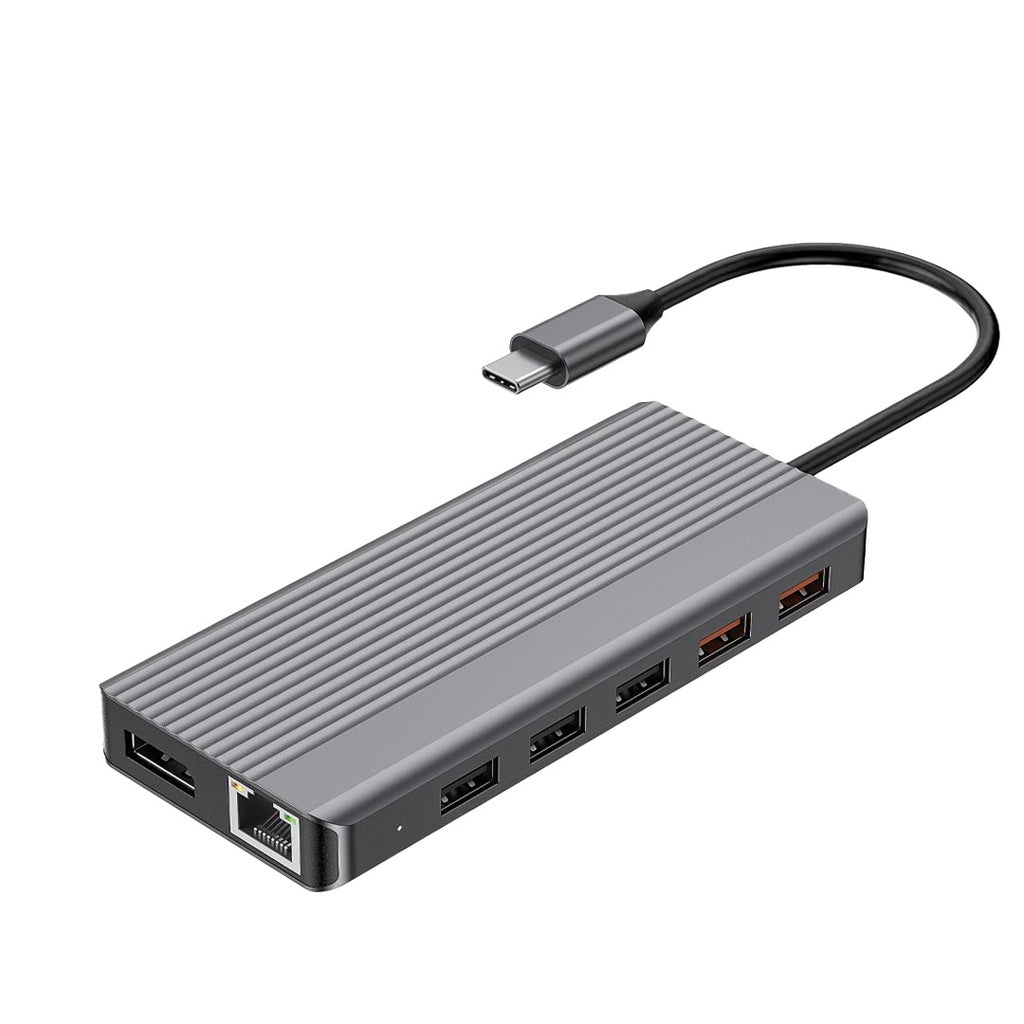 Хаб Powerology 12in1 USB-C Hub HDMI Type-C 100W PD Ethernet VGA USB SD MicroSD 3.5AUX