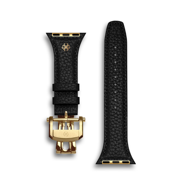 Ремешок чёрного цвета из Итальянской натуральной кожы Golden Concept для Apple Watch 40, 41, 42 MM
