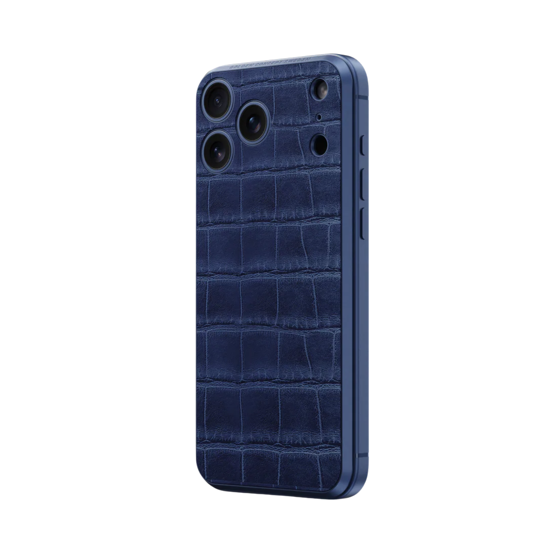 Чехол из Натуральной Кожи с Тиснением "Кроко" на магните для iPhone 17 Pro Max. Анодированная Рамка Алюминия.