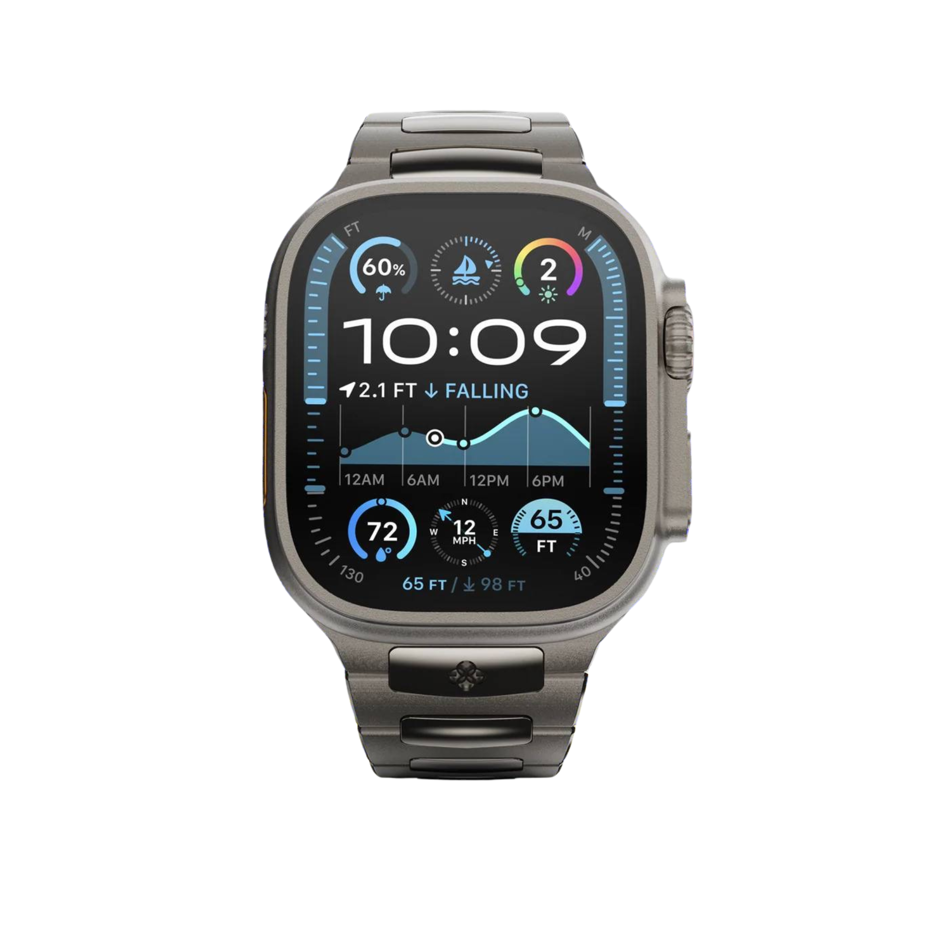 Ремешок из Сталь 316L Golden Concept Royal Titanium для Apple Watch 44, 45, 46, 49 MM