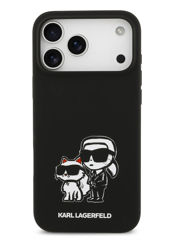 Чехол Karl Lagerfeld Liquid Silicone Case With Karl & Choupette Sketch for iPhone 17 Pro Max