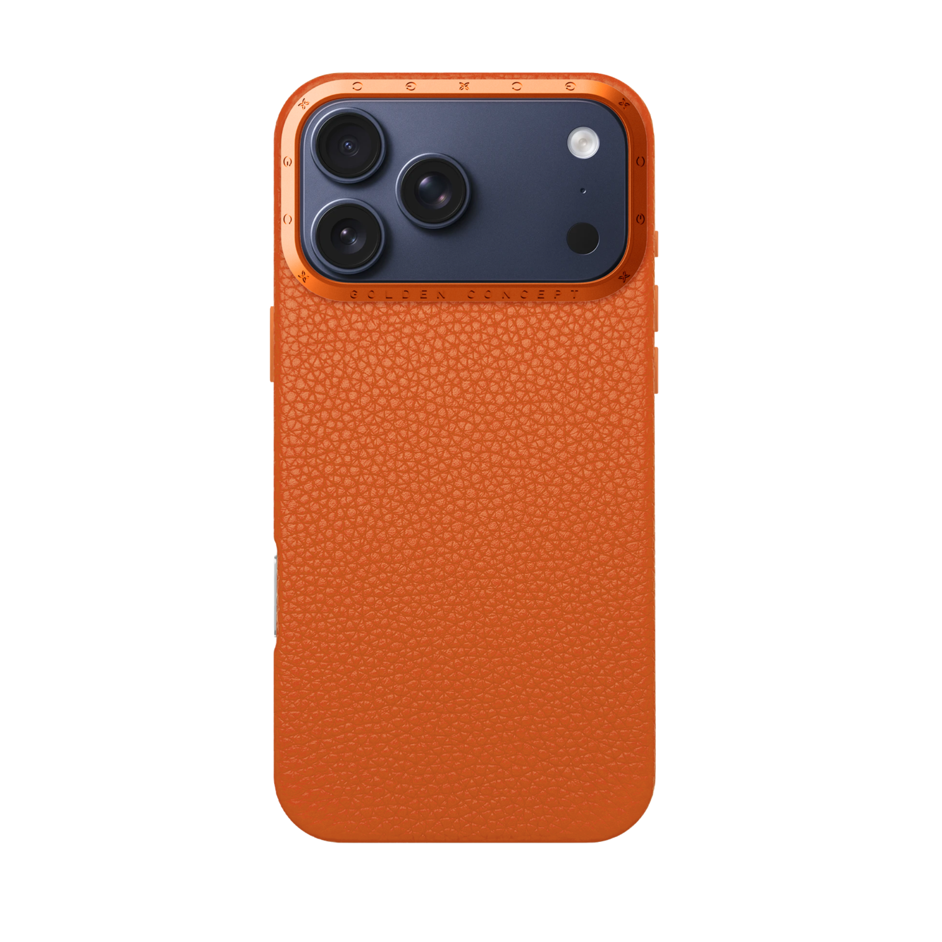 Чехол из натуральной кожи расцветки Orange от Golden Concept для iPhone 17 Pro Max